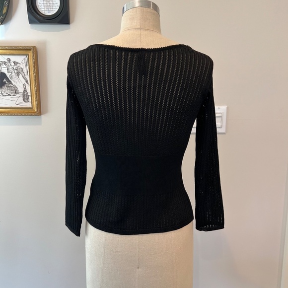 Crochet Laundry, by Shelli Segal Black Sweater, Size - Picture 3 of 5